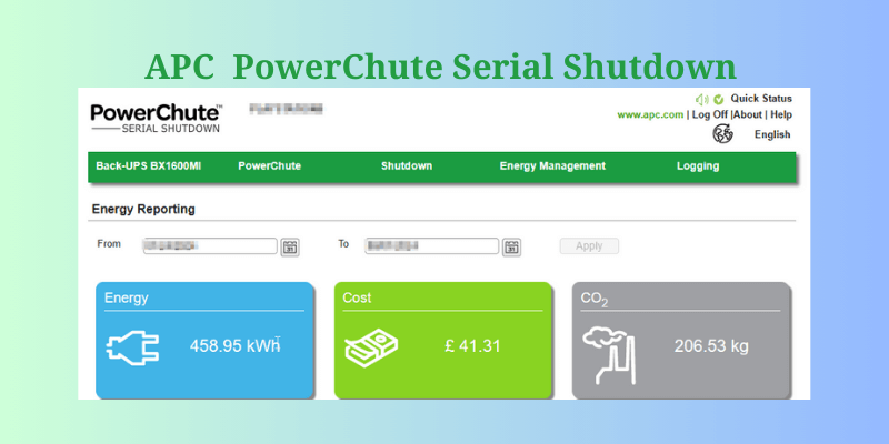 apc powerchute serialshut down featured banner with energy reporting view