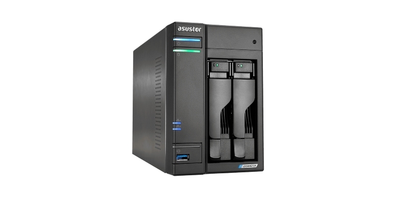 asustor as6602t nas server left front view