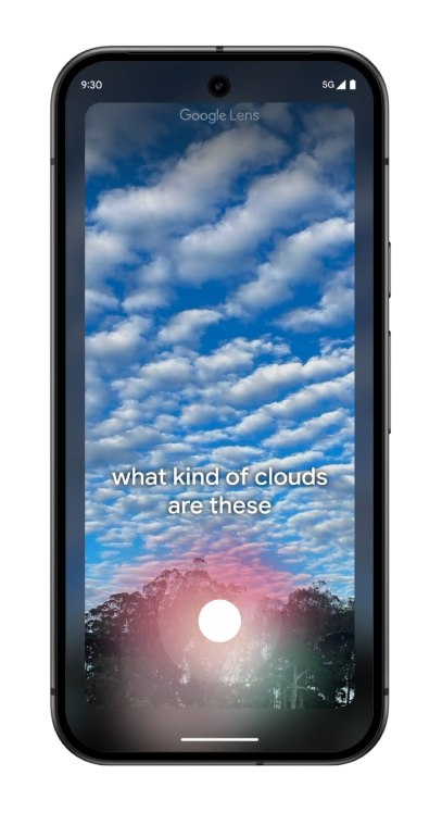 a google lens app sky with clouds image on voice search illustration screenshot capture image