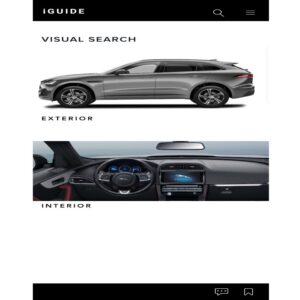 jaguar land rover iguide visual search home screen on the android app