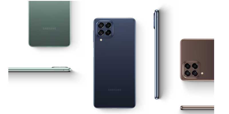 samsung galaxy m53 side and rear views